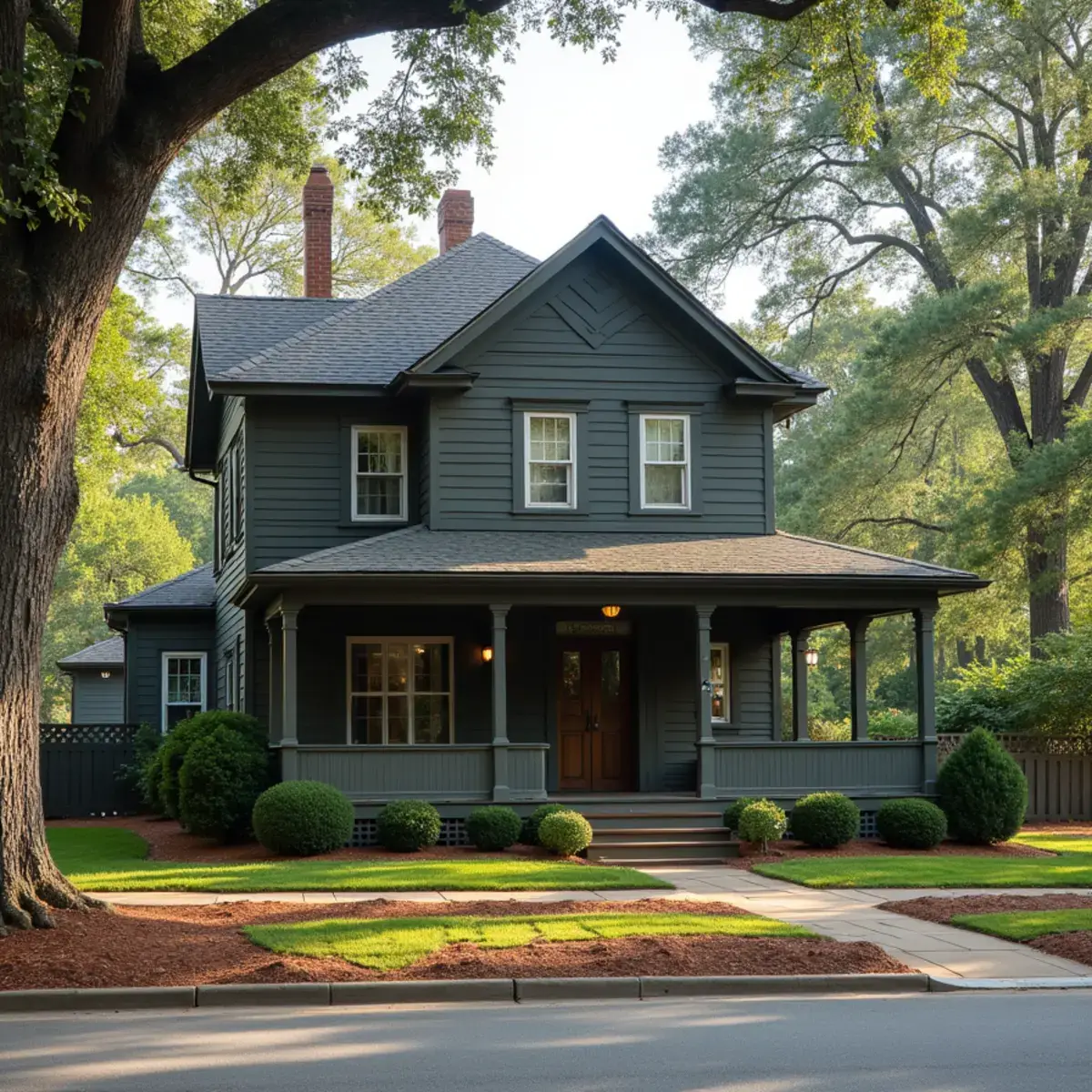 Early-1900s two-story house with a deep front porch near downtown Seneca, SC